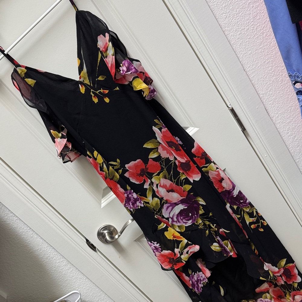 Floral Black Hi Low Lulus Maxi Dress